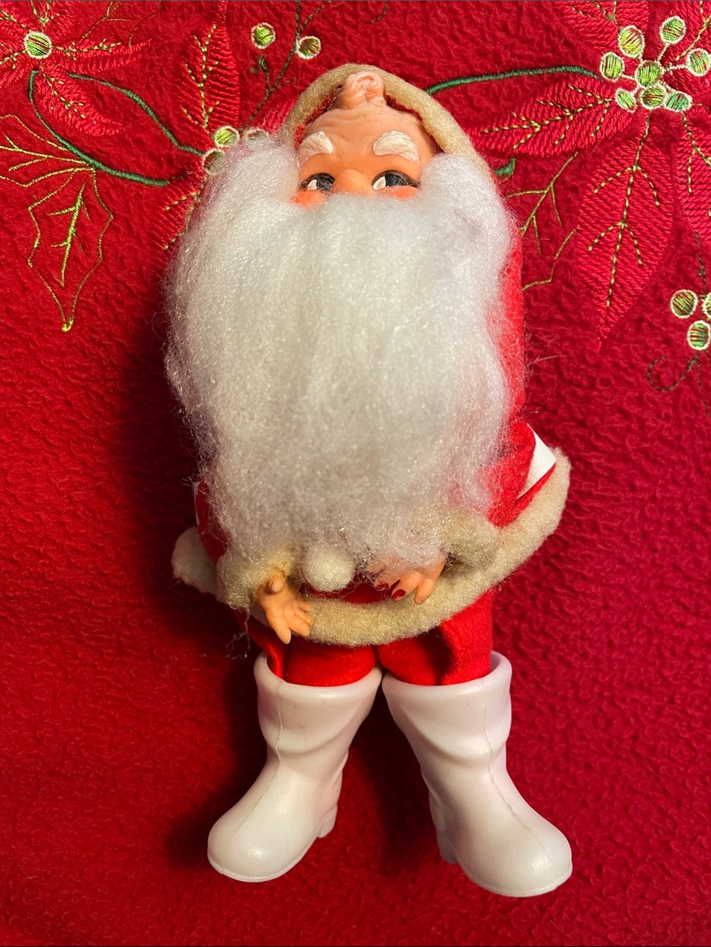 Vintage Made in Japan Santa Doll 1950’s Five & Dime Christmas Gift Rubber Face